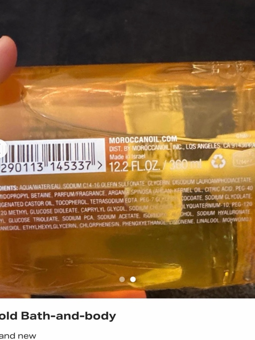 Moroccanoil Hand Wash - Clear Amber Bottle with White Pump - Picture 2 of 3